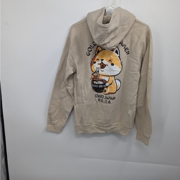 SCW GOLDEN FOX RAMEN TOKYO JAPAN TAN HOODIE  UNISEX SIZE SMALL - Picture 4 of 6